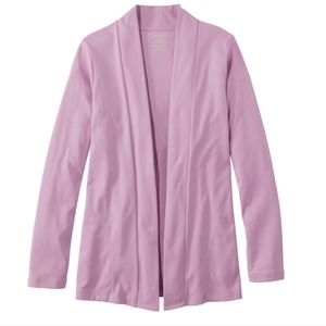 L.L.Bean Pima Cotton Open Cardigan Size Small Smoky Lavender